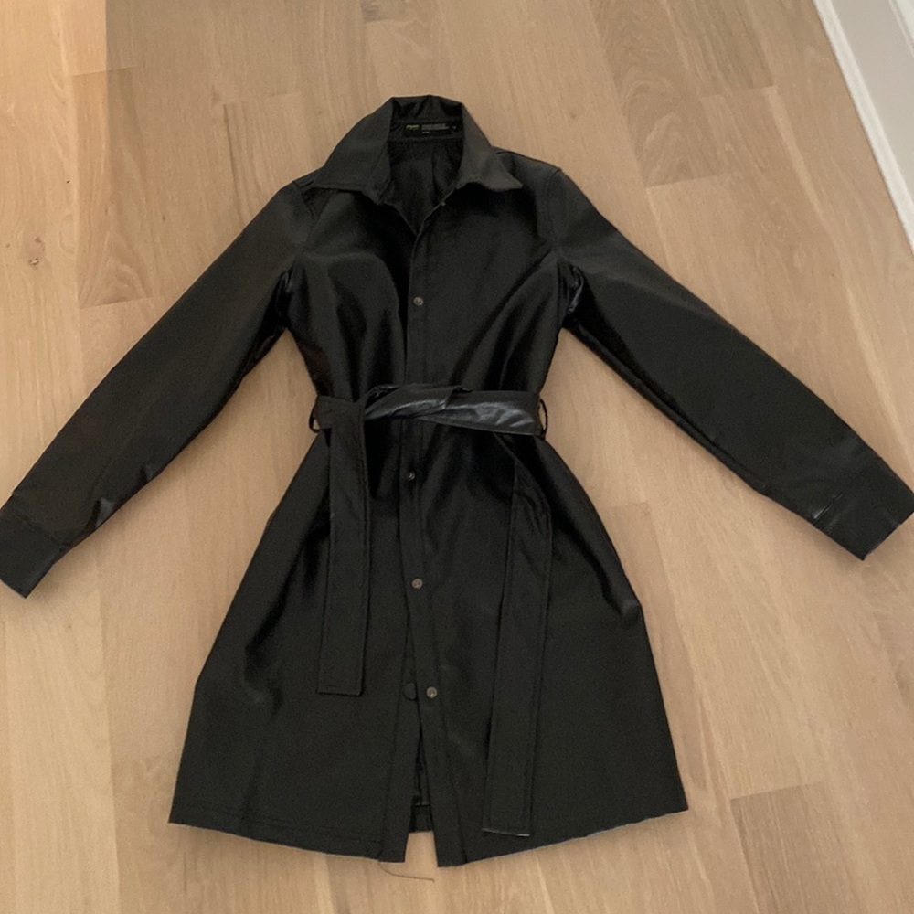 Finesse Black Leather Jacket Dress